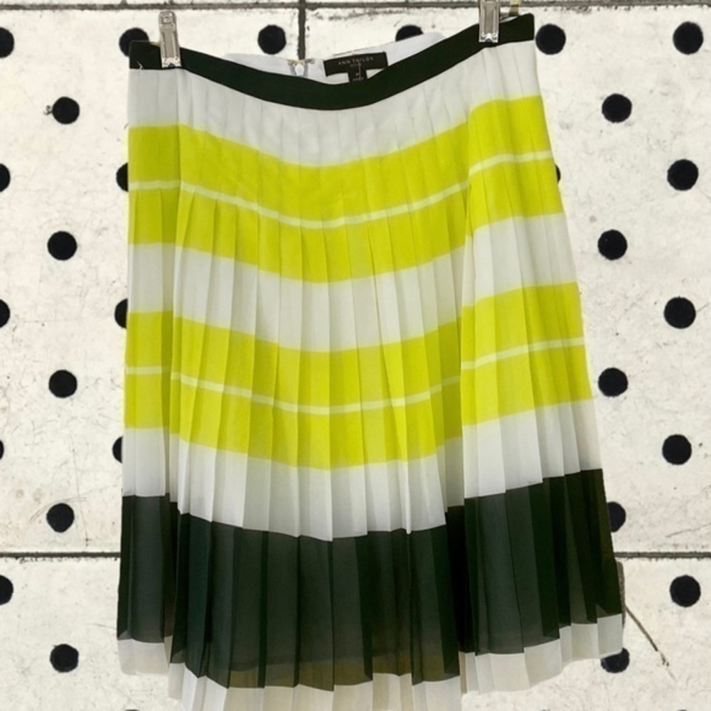 Ann Taylor Pleated Stripe Skirt